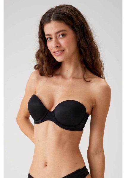 2'Li Paket Siyah-Beyaz 6806 Vicenza Ekstra Push Up Dolgulu Straplez Sütyen Set modelleri