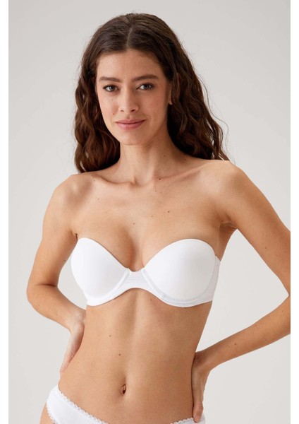 2'Li Paket Beyaz 6806 Vicenza Ekstra Push Up Dolgulu Straplez Sütyen Set fiyatları