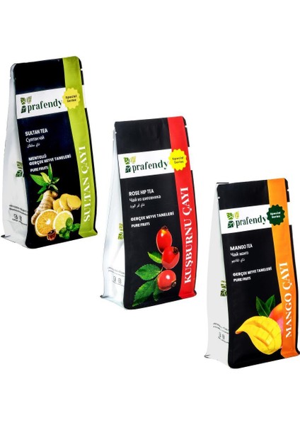 Sultan - Kuşburnu – Mango Çayı, Gerçek Meyve Taneli 3 x 250 gr