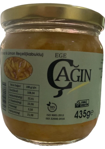 Ege Çağın Portakal Limon Reçeli (Kabuklu) 435 gr