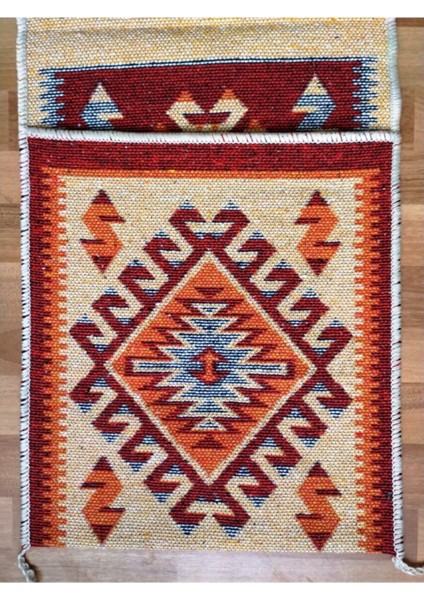 Antik Kilimden Büyük Boy Motosiklet, Heybesi 2 Gözlü, Kilim Çanta, Kırmızı