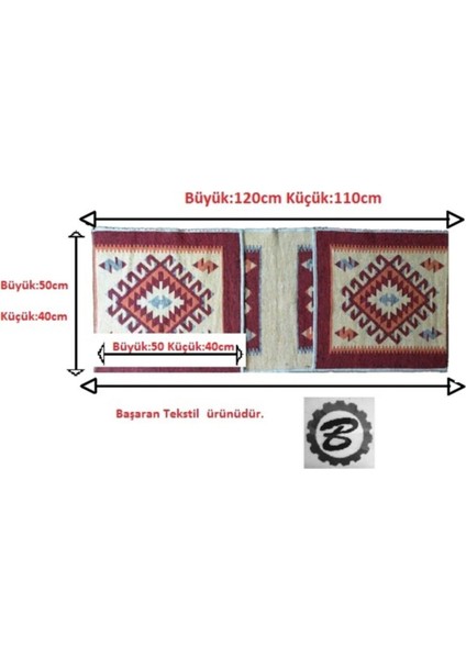 Antik Kilimden Büyük Boy Motosiklet, Heybesi 2 Gözlü, Kilim Çanta, Kırmızı