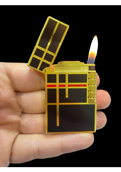 Siyah Çizgili Yandan Çarklı Gazlı Çakmak 109311