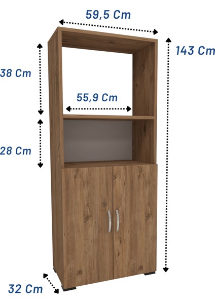 Fırın Dolabı 2 Kapaklı Bölmeli Mikrodalga Fırın Dolabı , Çok Amaçlı Mini Fırın Mutfak Dolabı