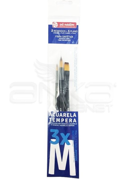 Tac M 3 Lü Suluboya Fırça Seti Medium Rt9099162M