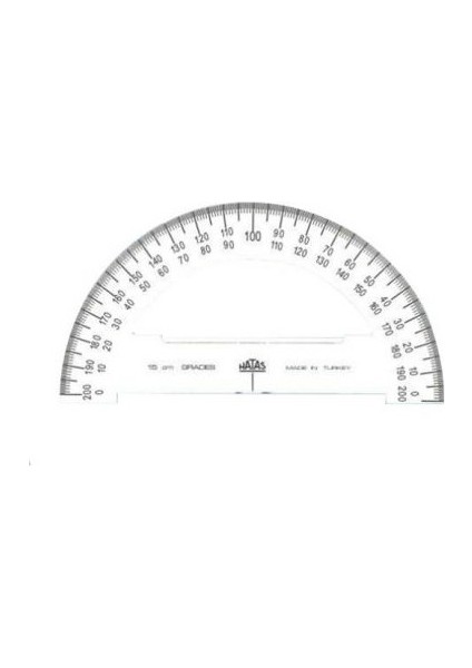 Sınıf Minkale Pvc (Açı Ölçer) Yarım Daire 180