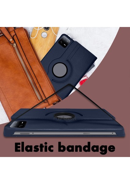 Xiaomi Mi Pad 6 & Pad 6 Pro 11 Inç Kılıf Dönebilen 360 Tablet Kılıfı Standlı Pu Deri Elastik Kapaklı Smart Tam Korumalı modelleri