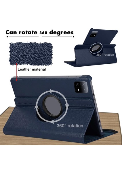 Xiaomi Mi Pad 6 & Pad 6 Pro 11 Inç Kılıf Dönebilen 360 Tablet Kılıfı Standlı Pu Deri Elastik Kapaklı Smart Tam Korumalı fırsatları