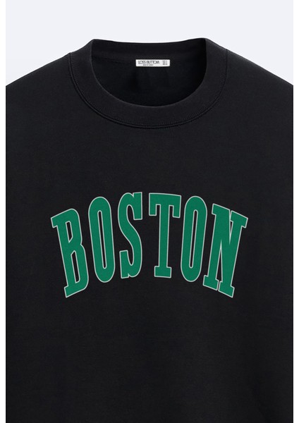 Loss Buttom Boston Baskılı Sweatshirt