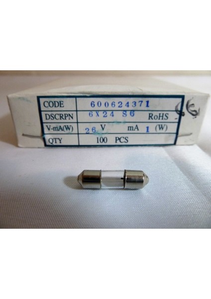 26V 1W 6X24 Sofit Ampul. 10 Ad.