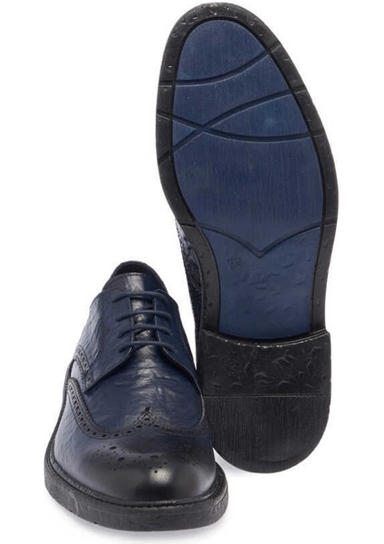 Lacivert Hakiki Deri Erkek Klasik Ayakkabı - E23S1AY56536-A31