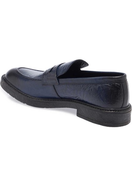 Lacivert Hakiki Deri Erkek Casual Ayakkabı - E23S1AY56537-A31 modelleri