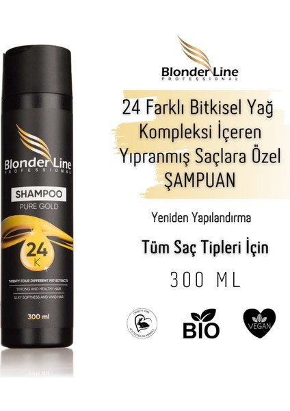 Blonder Line 2'li Onarıcı Seri Yıpranmış Saçlar Için Saç Bakım Şampuanı ve Kantaron Yağlı El, Yüz Kremi