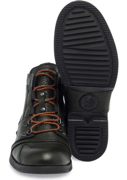 Yeşil Hakiki Deri Erkek Casual Bot - E23K1BT56503-O5D