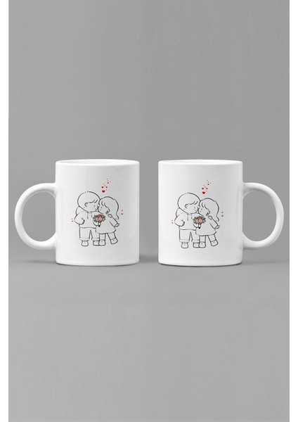 Çiçekli Sevgili/çift/arkadaş 2'li Kupa Bardak Seti