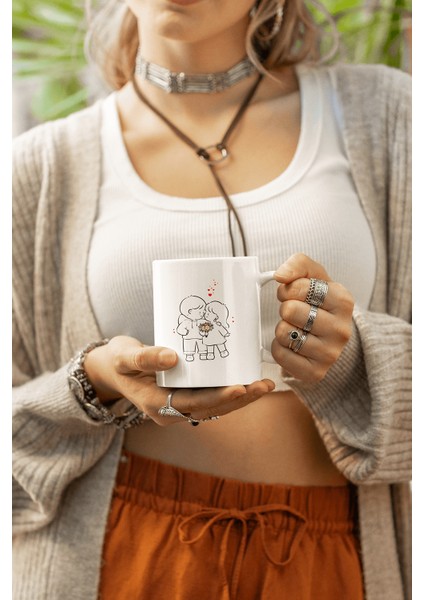 Çiçekli Sevgili/çift/arkadaş 2'li Kupa Bardak Seti modelleri