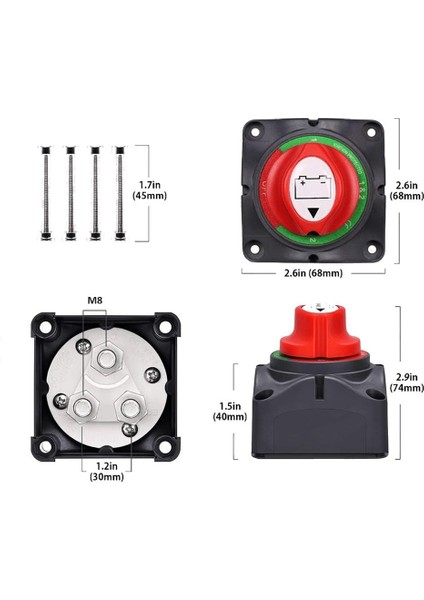 Devre Kesici Both Şalter Çift Akü Bağlantılı 12V 24V 48V 200A