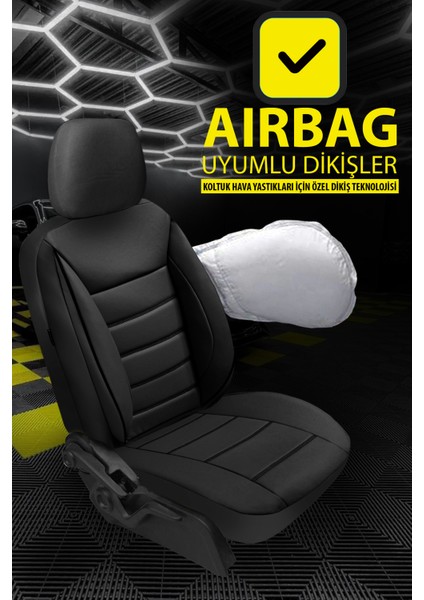 Jet Deri Oto Koltuk Kılıfı Üniversal Ön Arka Tam Set