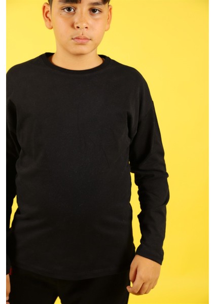 04-14 Yaş Erkek Çocuk Basic Siyah Sweat fırsatları
