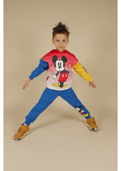 03-08 Yaş Erkek Çocuk Saks Renk Mickey Ikili Takım