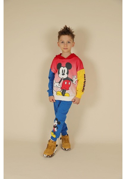 03-08 Yaş Erkek Çocuk Saks Renk Mickey Ikili Takım