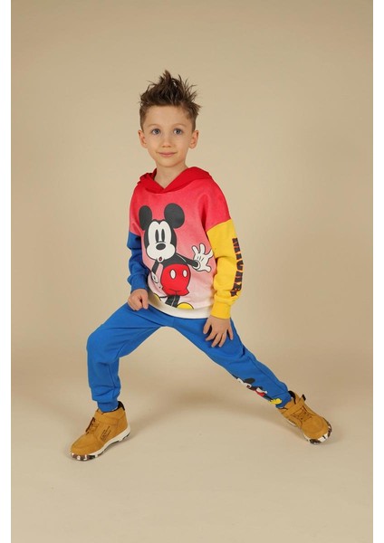 03-08 Yaş Erkek Çocuk Saks Renk Mickey Ikili Takım