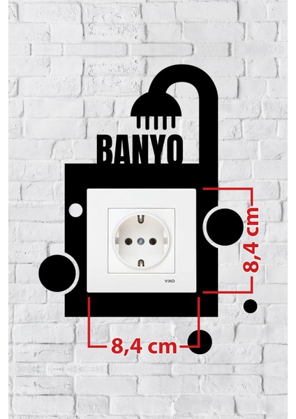 Banyo Tasarım Priz Çerçevesi (Iç Ölçü 8,4x8,4 Cm) Dekoratif Priz - Anahtar Çerçevesi - Duvar Susu