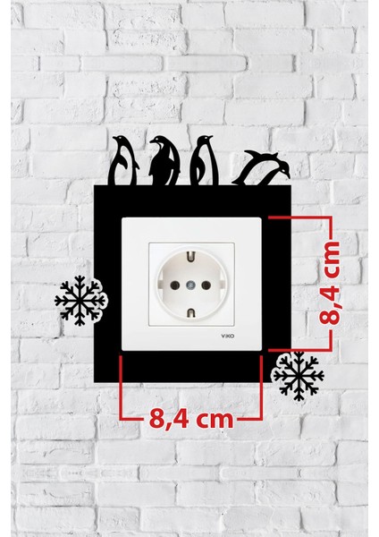 Penguen Tasarım Priz Çerçevesi (Iç Ölçü 8,4x8,4 Cm) Dekoratif Priz - Anahtar Çerçevesi - Duvar Susu