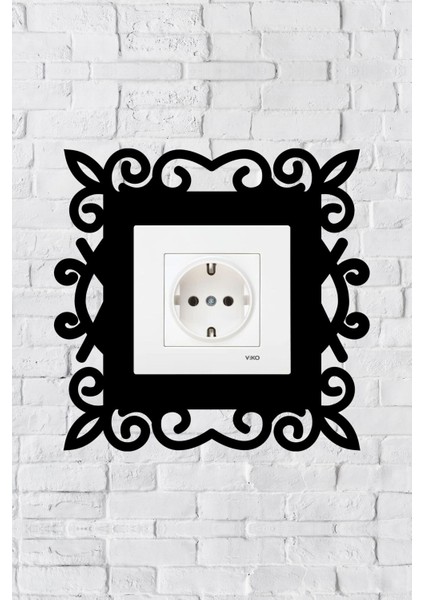 Desen Dekoratif Priz Çerçevesi (Iç Ölçü 8,4x8,4 Cm) Dekoratif Priz - Anahtar Çerçevesi - Duvar Susu