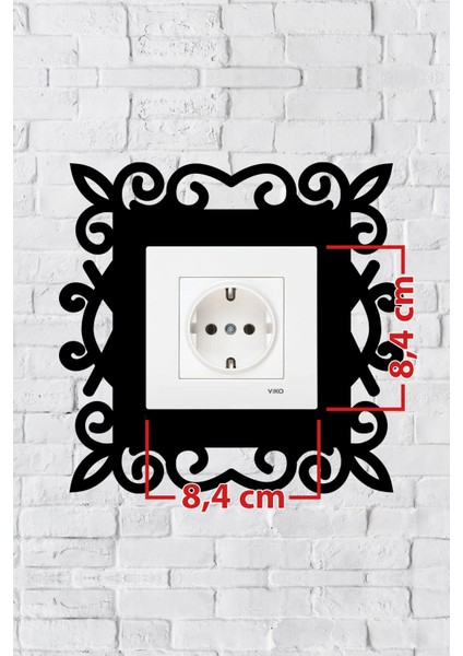 Desen Dekoratif Priz Çerçevesi (Iç Ölçü 8,4x8,4 Cm) Dekoratif Priz - Anahtar Çerçevesi - Duvar Susu