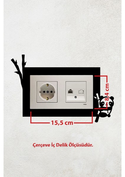 Panda Tasarım 2li Priz Çerçevesi (Iç Ölçü 15,5x8,4 Cm) 2li Dekoratif Priz Çerçeve