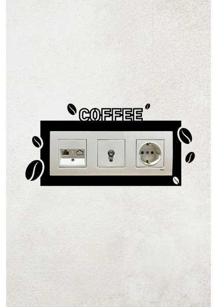 Coffee Kahve Tasarım 3lü Priz Çerçevesi (Iç Ölçü 22,75X8,4 Cm) Üçlü Dekoratif Çerçeve - Kahve Kosesi