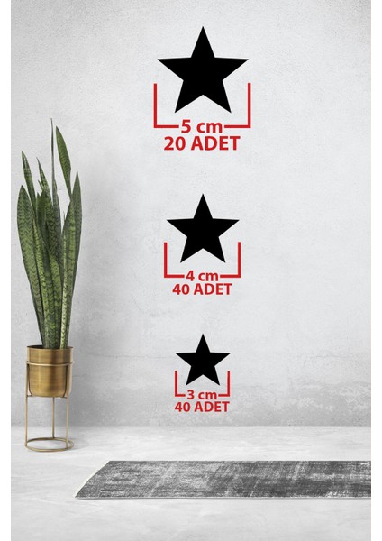 100 Adet Ahşap Yıldız Dekoru (Duvar Süsü Yıldızlar) - Duvar Dekerasyon - Ev Süsü