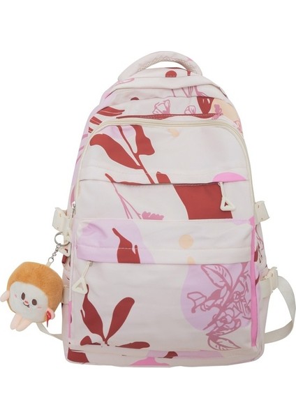 Love Home Desen Yaprak Baskı Öğrenci Okul Ortaokul Öğrencisi Büyük Kapasiteli Üniversite Öğrencisi Sırt Çantası (Yurt Dışından)