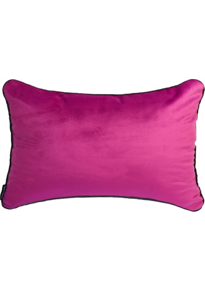 Biyeli Kırlent Yastık Kılıfı Lila 50 x 30 cm