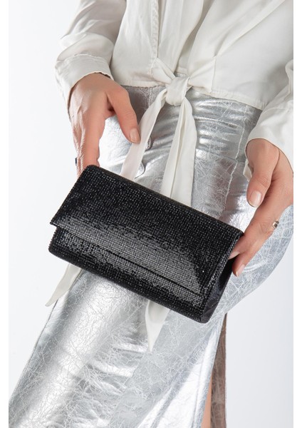 Ramona Taşlı Abiye Portföy Clutch Çanta Gece Çantası Zincir Askılı