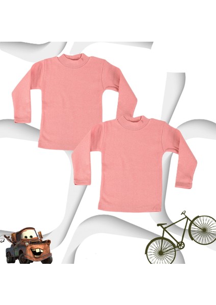 Body 2 Li Paket Unisex Pamuklu Ligralı Yarım Balıkçı Yaka Çocuk Body
