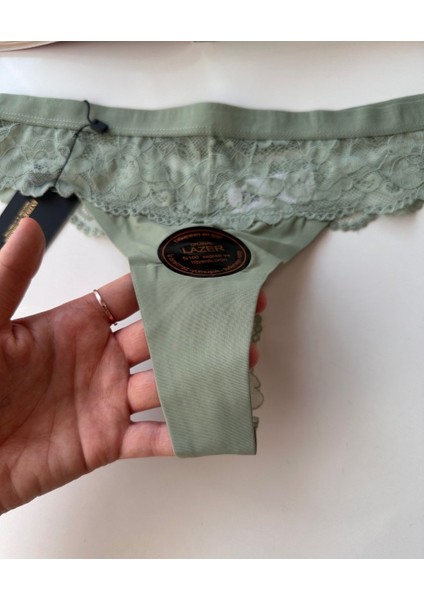 Lazer Kesim Spandex Invisible Dikişsiz Dantelli Tanga - 2801