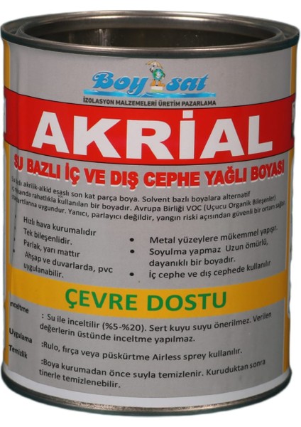 Akrial Su Bazlı Iç ve Dış Cephe Yağlı Boya 2 kg
