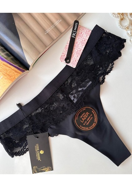 Lazer Kesim Spandex Invisible Dikişsiz Dantelli Tanga - 2801