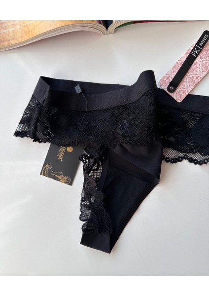 Lazer Kesim Spandex Invisible Dikişsiz Dantelli Tanga - 2801