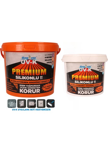 Avantajlı Paket Uv-K Premium Silikonlu Su Izolasyon Boyası 22.5 kg