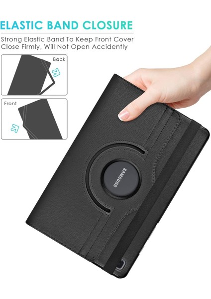 Samsung Galaxy Tab S6 Lite 10.4 Inç Kılıf Dönebilen 360 Tablet Kılıfı Standlı Pu Deri Elastik Kapaklı Smart Tam Korumalı Akıllı Kapak SM-P610 P613 P615 P616