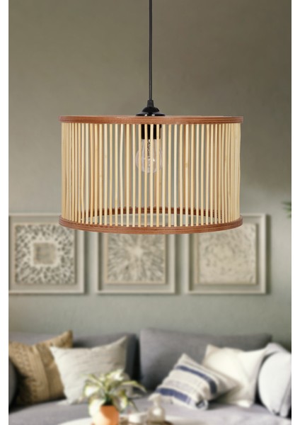 Rustik Serisi Ottoman Bambu Sarkıt Avize 35CM