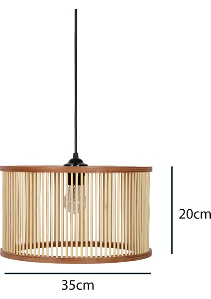 Rustik Serisi Ottoman Bambu Sarkıt Avize 35CM modelleri
