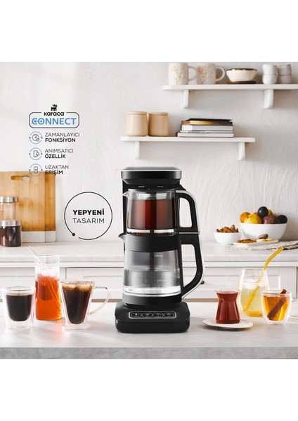 Wifi Connect 4ürün 1arada (Çay Demleme, Filtre Kahve, Mama Suyu, Sıcak Su) Konuşan Otomatik Demleme Makinesi 2500W fırsatları