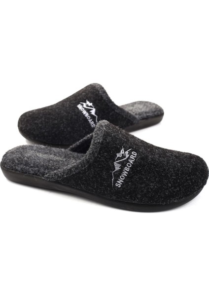 15337 Erkek Kışlık Çıkarılabilir Keçe Taban Ev Halı Terliği