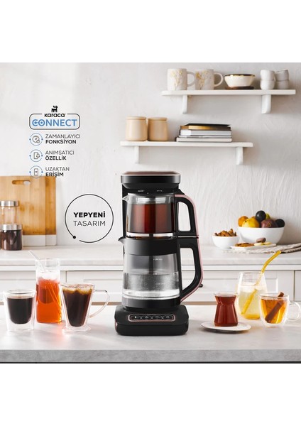 Çaysever Robotea Pro Wifi Connect 4 in 1 (Çay Demleme, Filtre Kahve, Mama Suyu, Sıcak Su) Konuşan Otomatik Demleme Makinesi 2500W