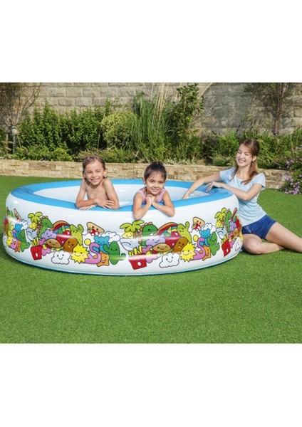 Havuz 3 Bölmeli 196 cm x 53 cm - Mavi Su Dünyası