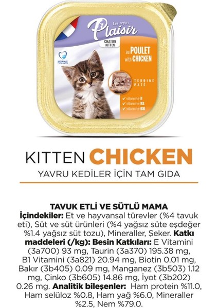 Pate 100 gr Tavuk Etli Sütlü 24 Adet Yavru Yaş Kedi Maması fiyatları